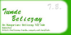 tunde beliczay business card